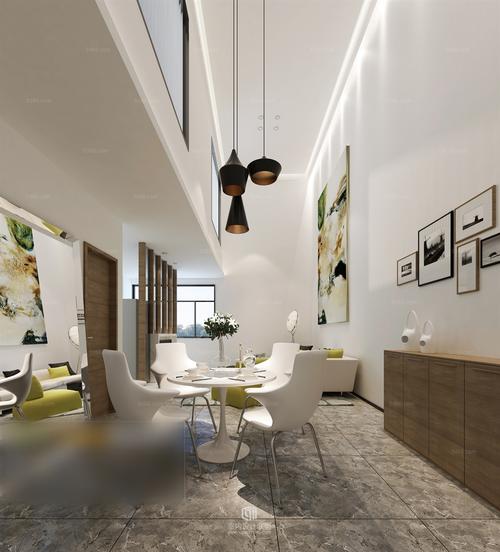 现代风格的餐厅3d模型